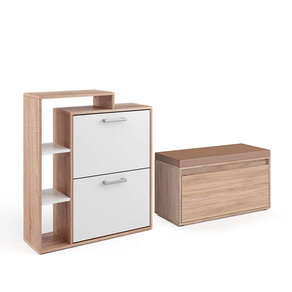 SKOHYLLAN Orlando Sonoma 2 delar, med bänk Sonoma ek 90/80/39 cm
