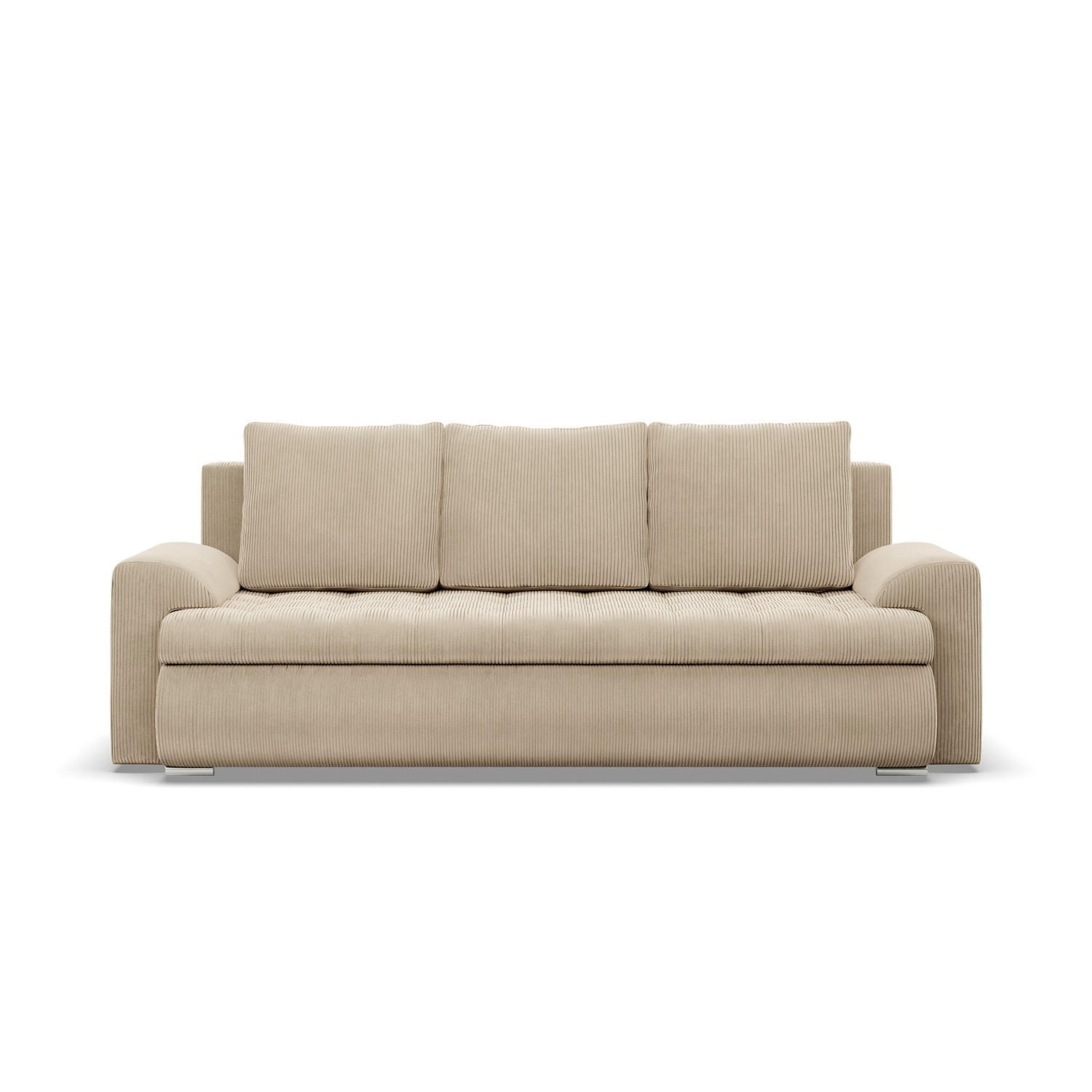 SOFA 3-SITZER MIT SCHLAFFUNKTION FORESTA, Cord - Beige - Beige, Textil (222/92/96cm)