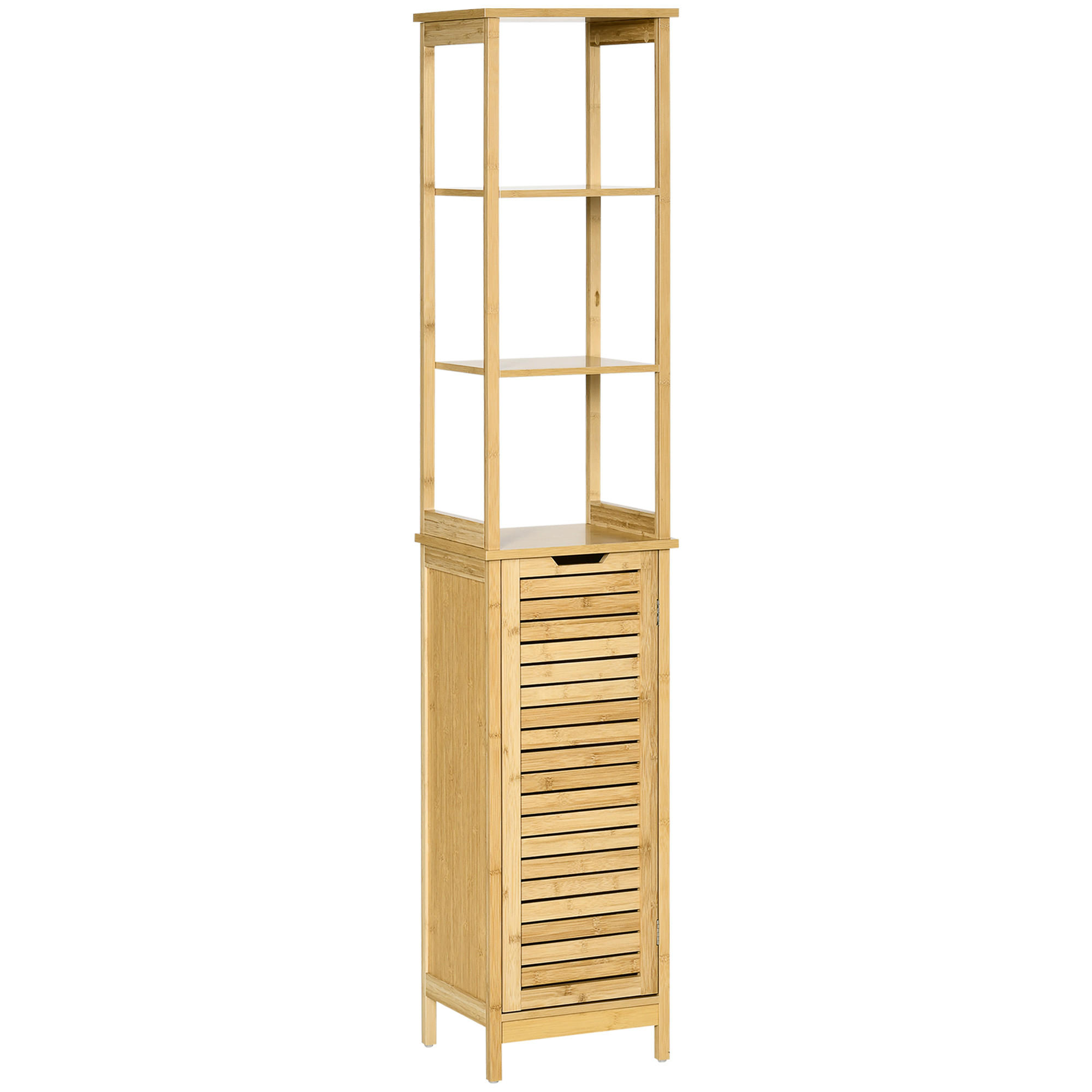 HOCHSCHRANK DE-12350 34/30/173 cm Bambus Natur - Naturfarben, Naturmaterialien (30/173/34cm) - ComfortXL