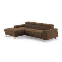 ECKSCHLAFSOFA mit Bettkasten – Cord-Stoff - Chromfarben/Braun, Holz/Textil (244/166cm) - Cotta