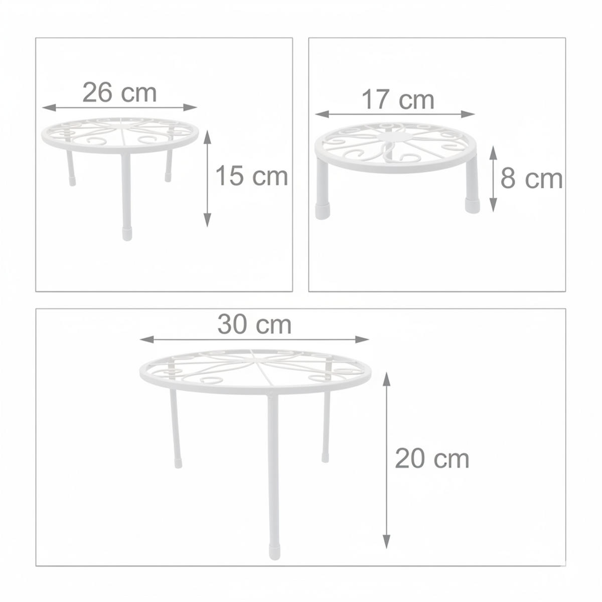 SET od 5 stalaka - bijela, metal (30/20/30cm) - Relaxdays