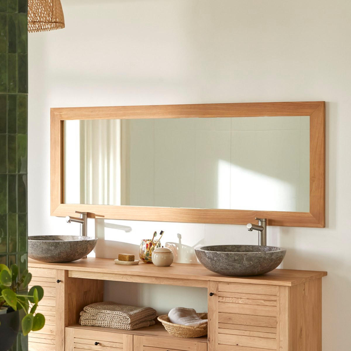 SPIEGEL Tona Natur aus Teak - Naturfarben, Holz (160/60/2cm) - Tikamoon