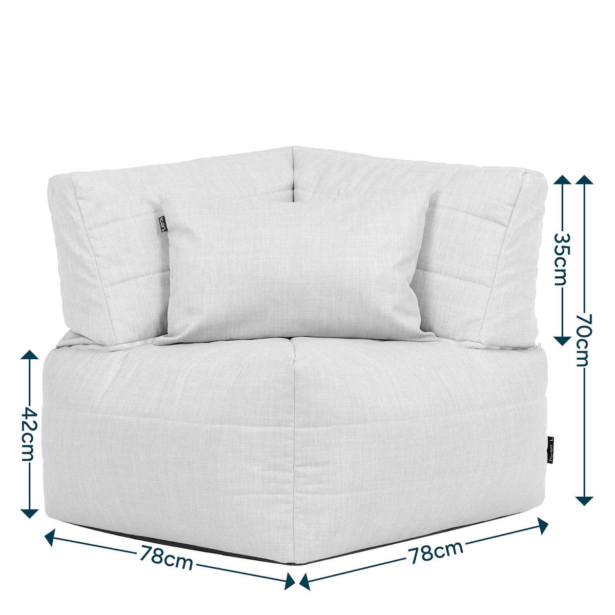 SITZSACK-ECKSOFA Noa modular Outdoor - Beige, Textil (78/70/78cm) - icon