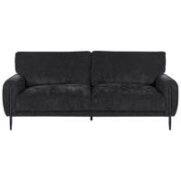 3-SITZER-SOFA Chenillegewebe Schwarz Skaro - Schwarz, Textil (214/87/89cm) - Beliani
