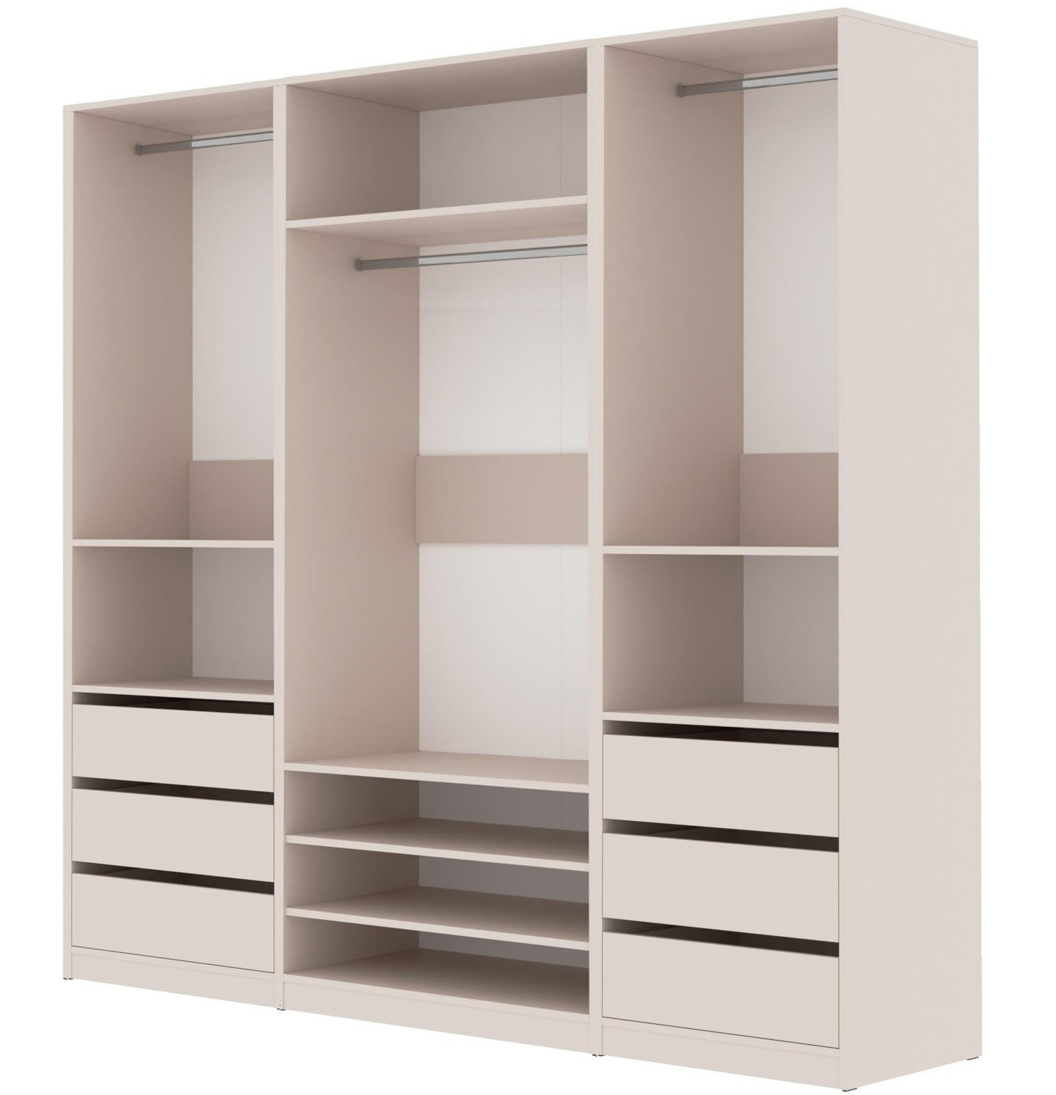KLEIDERSCHRANK TRES SET T/C CASHMERE 200/206/51 cm - Kaschmir, Holzwerkstoff (200/206/51cm) - Marmex Möbel