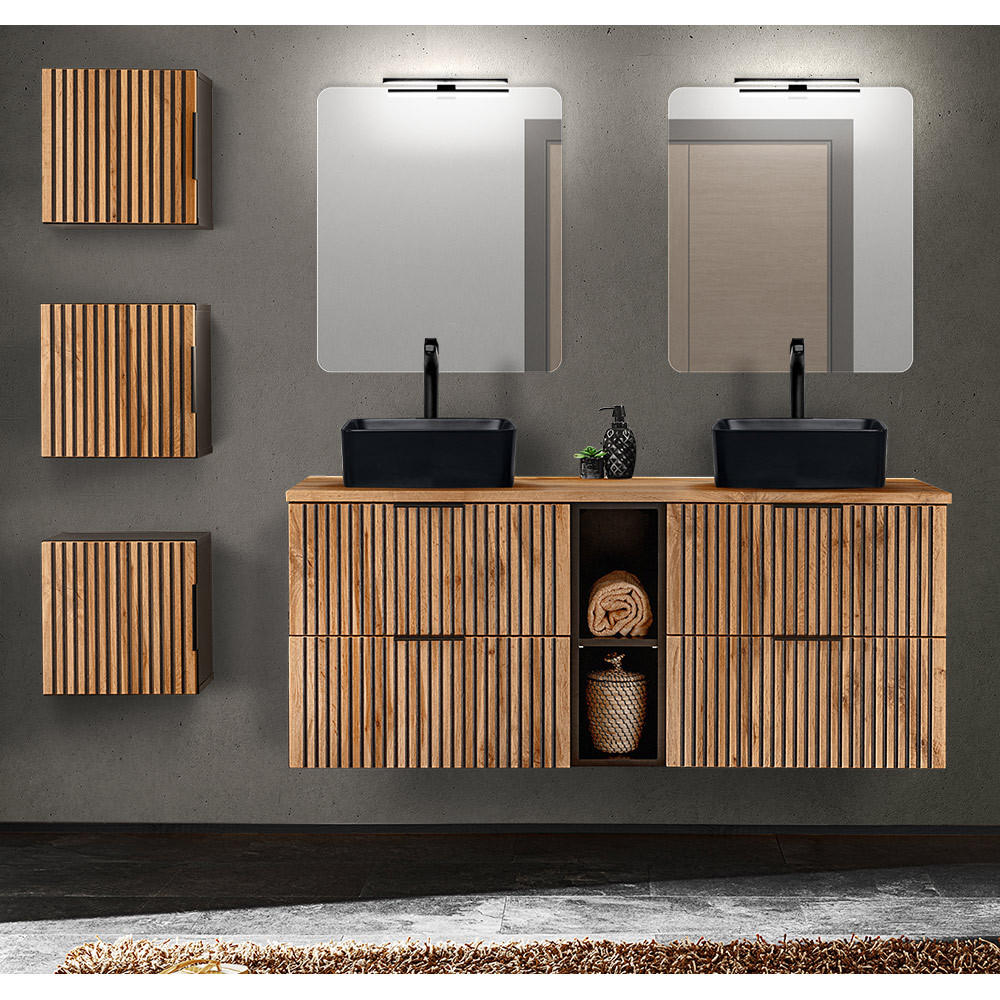 Lomado Badmöbel-Set Braun 191x200x47 cm