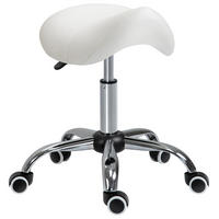 ROLLHOCKER höhenverstellbar 49 - 61 cm Weiß - Weiß, Kunststoff (53/49/52cm) - Meubliv
