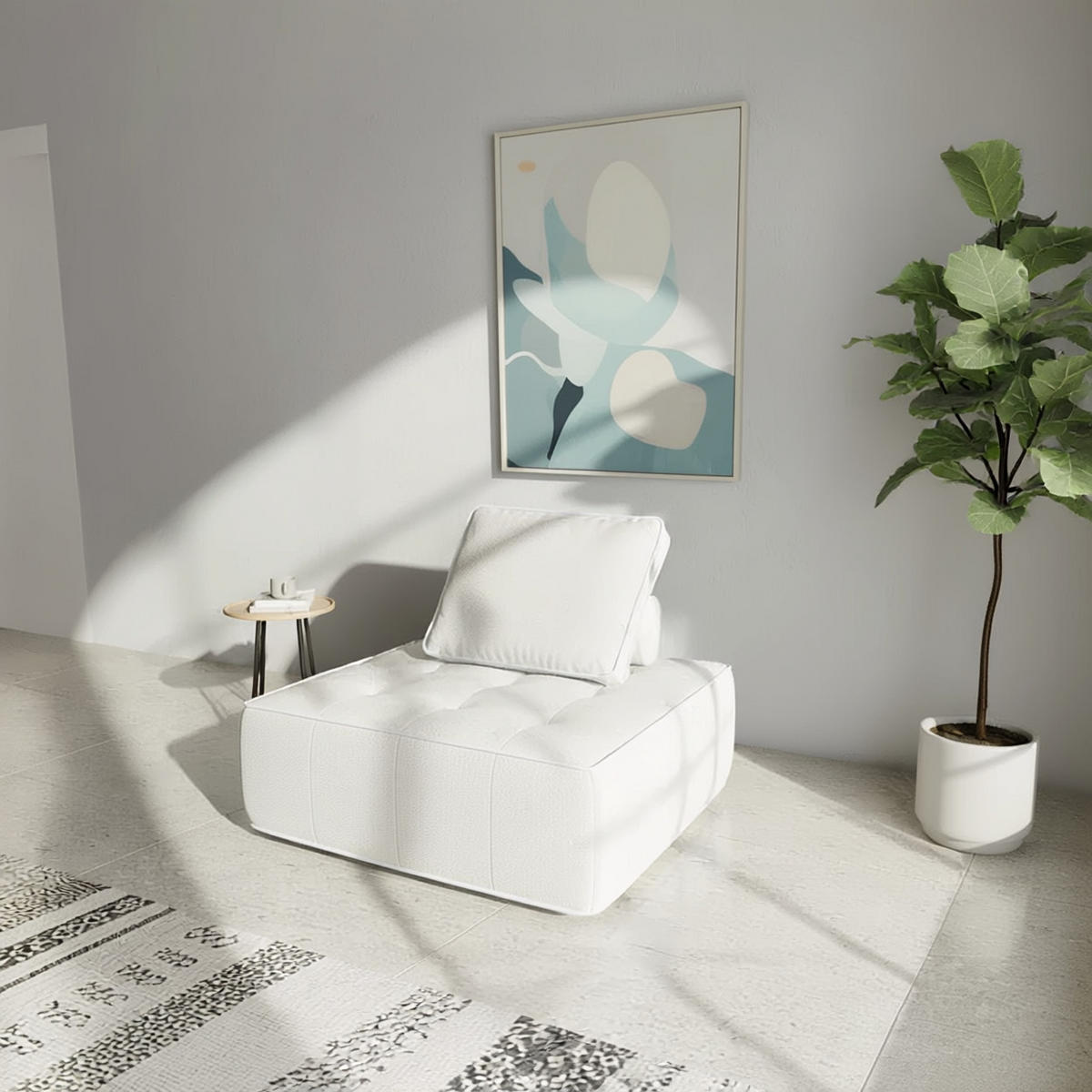 SESSEL Zen Weiß 1-Sitzer - Weiß, Textil (100/75/100cm) - COCO Living