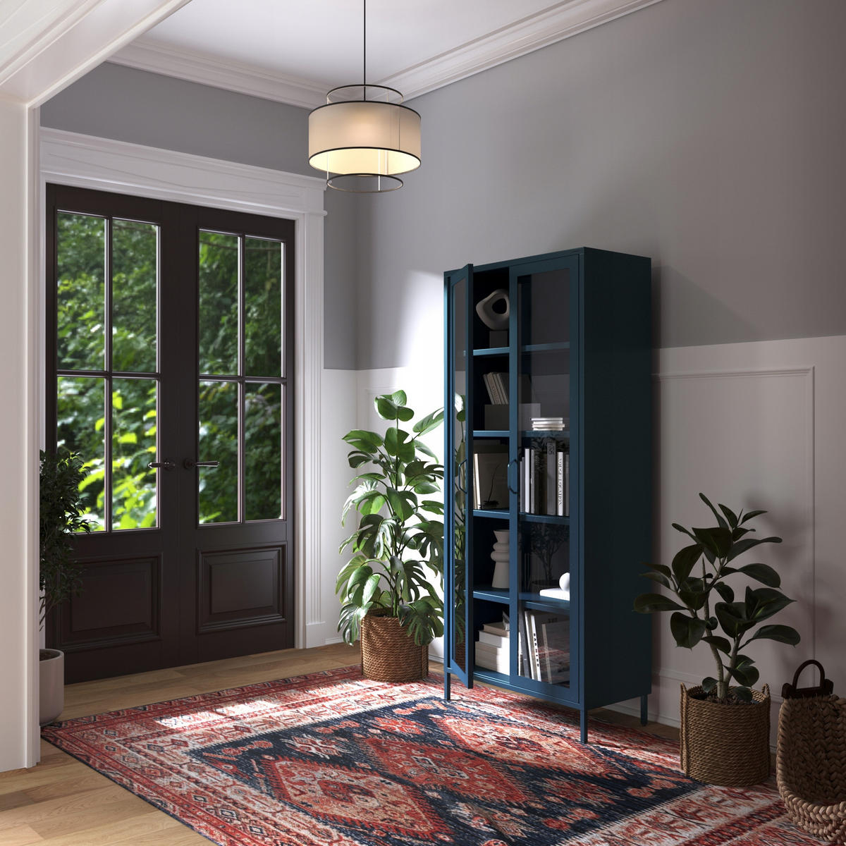 WOHNZIMMER Vitrine ANGELO Modern - Blau, Metall (80/185/45cm) - Jan Nowak
