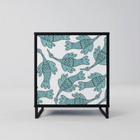 SIDEBOARD WATERSPOUT SONGIBIRD, Schwarz, 57,5x42x67,5 cm, Schwarze Metall-Rahmenfüße - Multicolor/Schwarz, Holzwerkstoff/Metall (57.5/67.5/42cm) - SpaceRebels