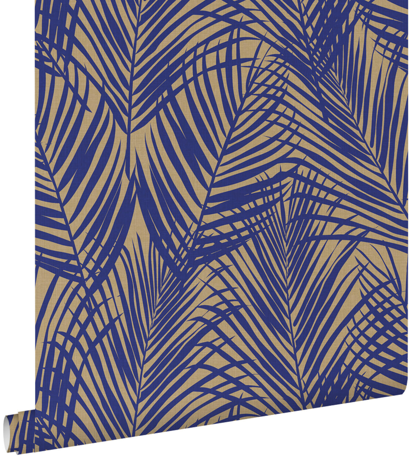 TAPETE Palmblätter 50 x 900 cm - Blau, Papier (50/900cm) - ESTAhome