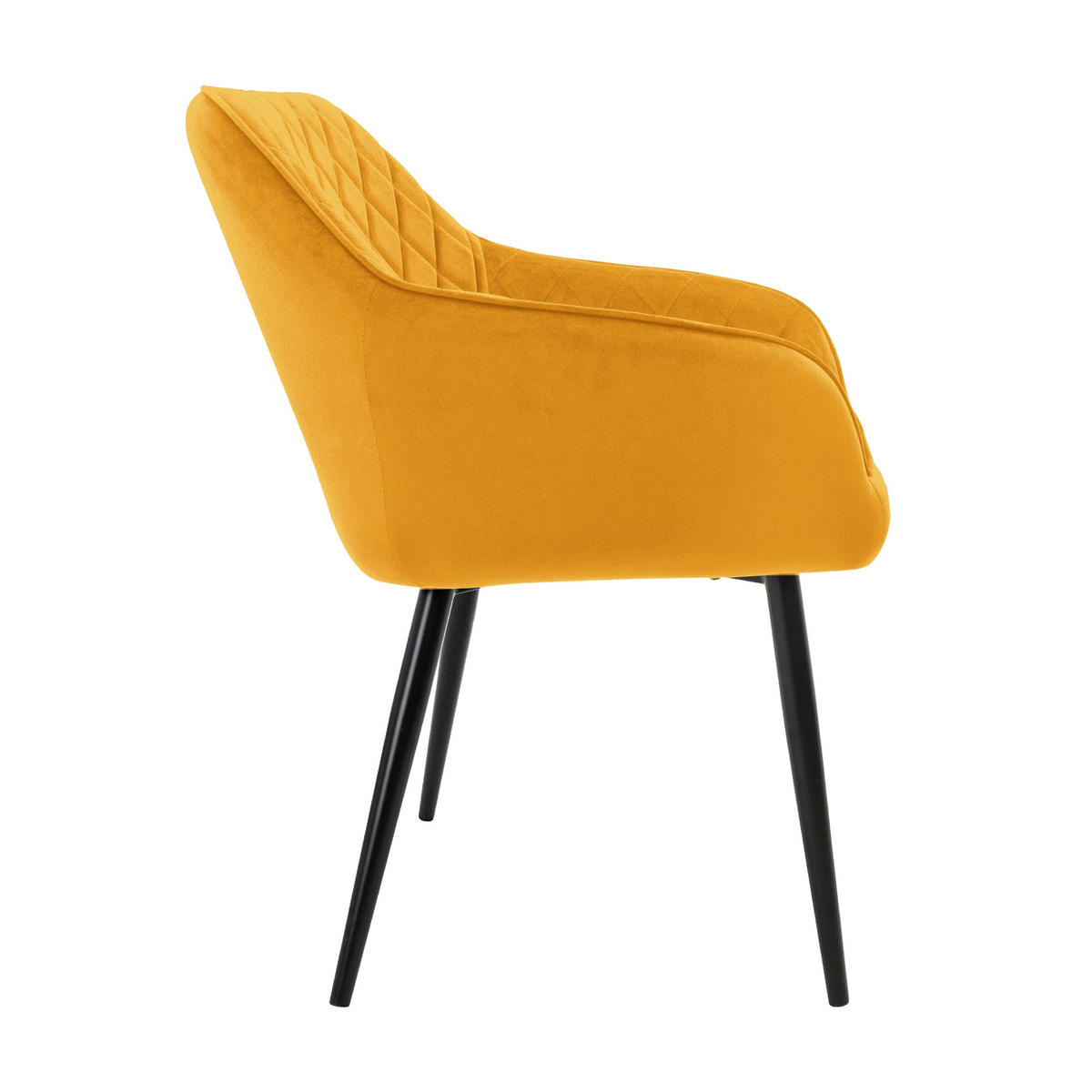 ESSZIMMERSTUHL Samt Gelb 2er Set - Gelb, Textil (60/80/63cm) - ML-DESIGN