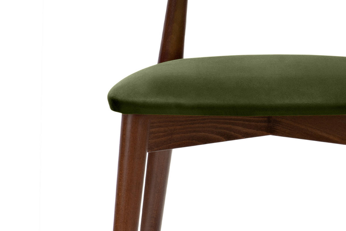 ESSZIMMERSTÜHLE RABI (2er-Set), grün / Nussbaum mittel - Haselnussfarben/Grün, Holz/Buchenholz (47/79/45cm) - KONSIMO®