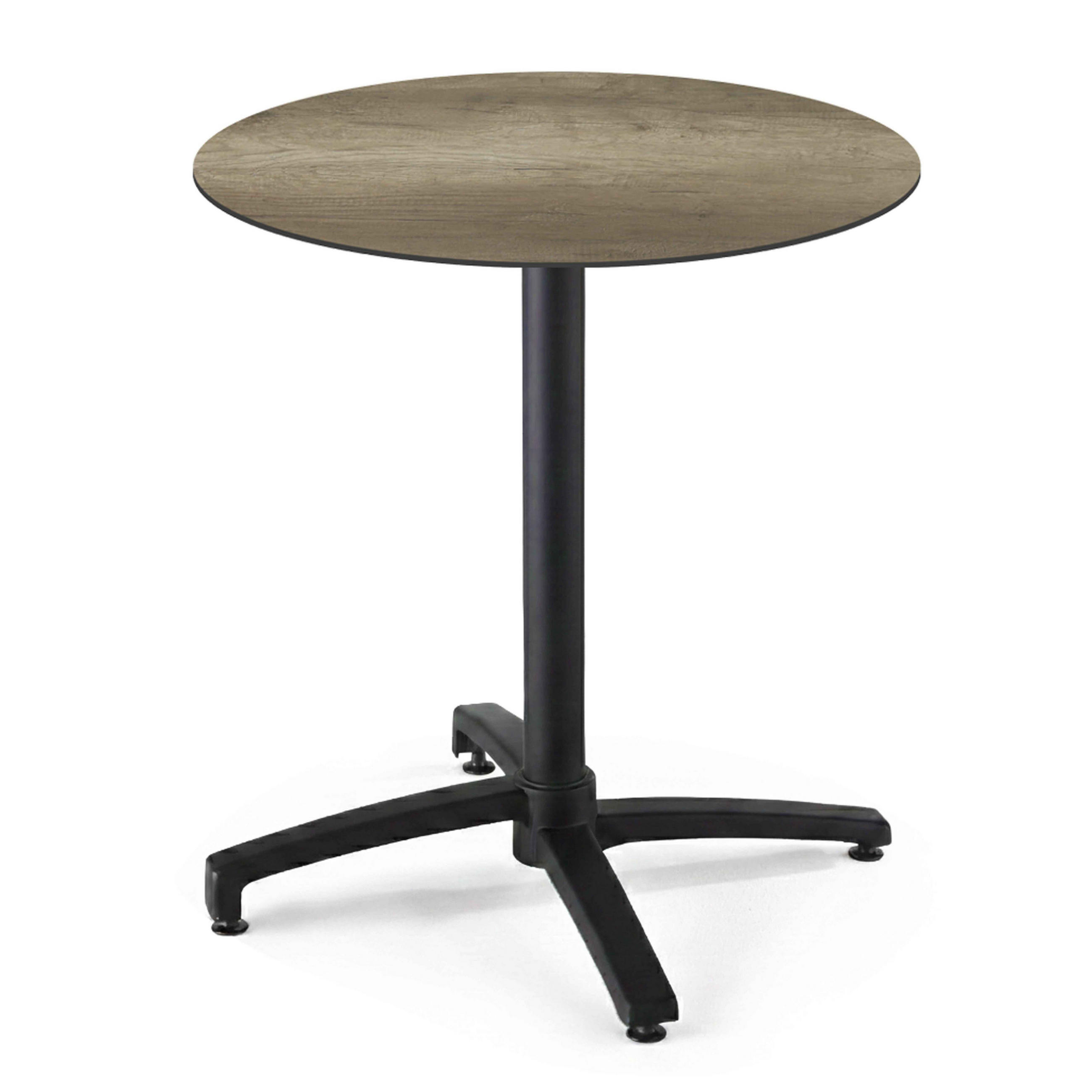 GARTENTISCH rund, Geräucherte Eiche - Braun, Holzwerkstoff (70/70/72cm) - Oviala