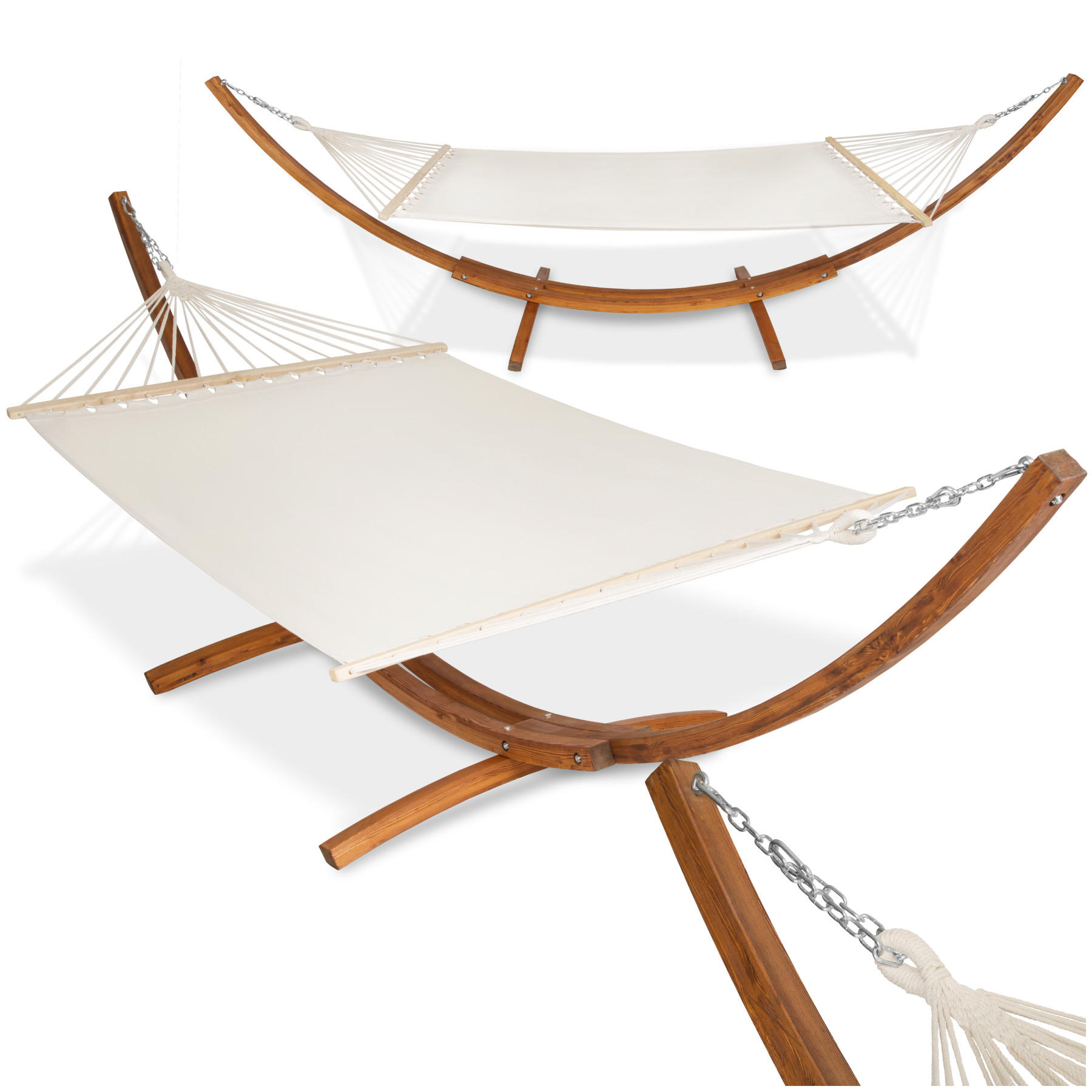 HÄNGEMATTE Thorsten,205 x 150 cm,weiß - Weiß, Textil (150/124/415cm) - tectake