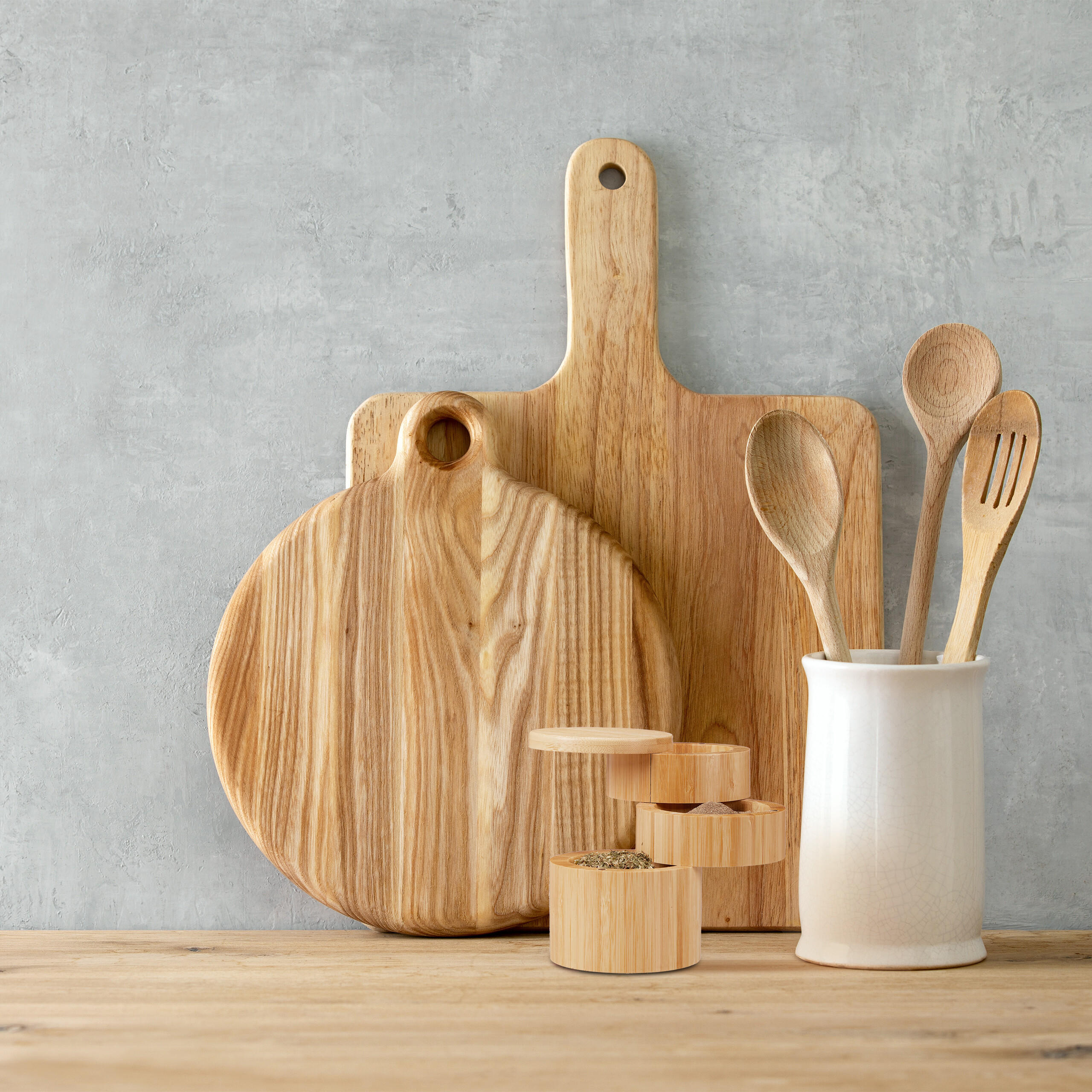 SALZBEHÄLTER - Hellbraun, Holz (9/13/9cm) - Relaxdays