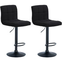 BARHOCKER 2er Set Cala Stoff schwarz schwarz - Schwarz, Textil/Metall (46/114/47cm) - TPFLiving