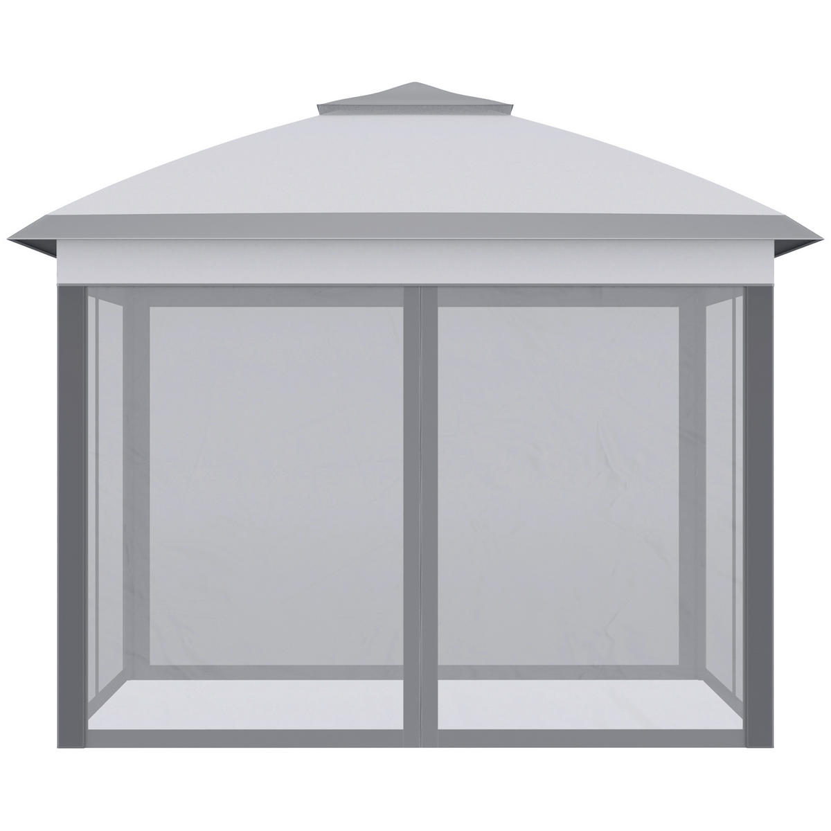 PAVILLON 3,3 x 3,3 m - Grau, Metall (330/288/330cm) - Outsunny