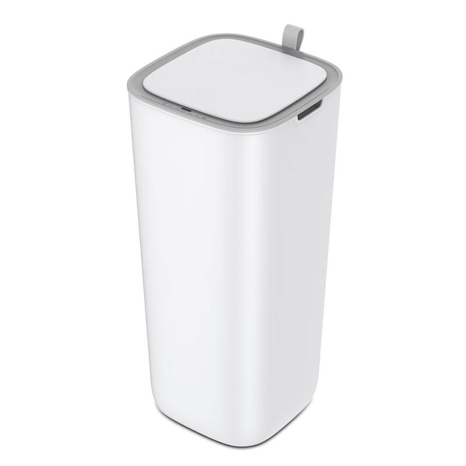 MÜLLEIMER Moderner Quadratischer Mit Smart Sensor 30 Liter 59 x 27 x 27 cm Weiß - Weiß, Metall (27.1/59.1/27.1cm) - PROREGAL