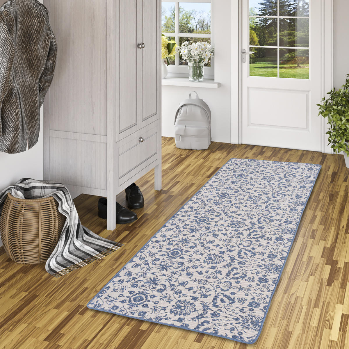 IN- UND OUTDOOR TEPPICH LÄUFER BEIDSEITIG NEWPORT - Creme, Textil (100/400cm) - Snapstyle