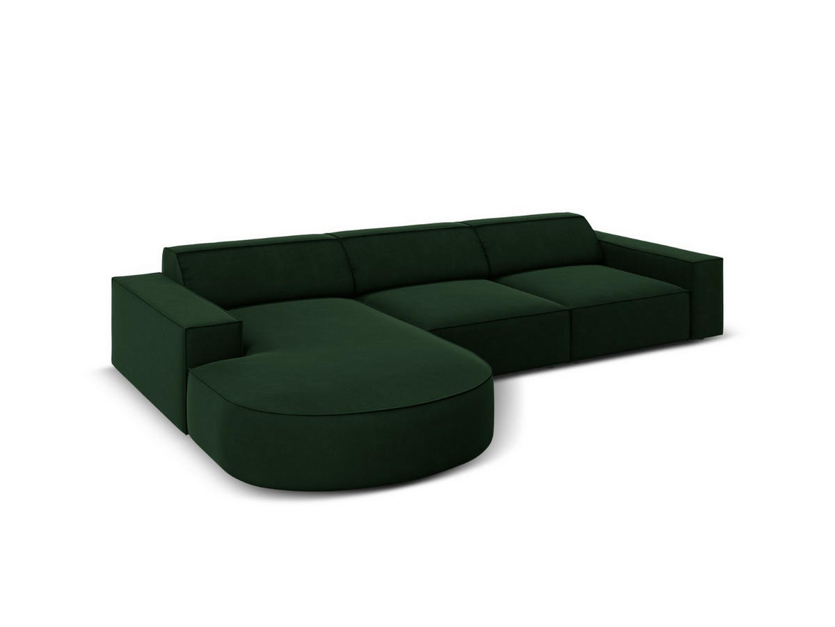 ECKSOFA links Jodie aus Samt flaschengrün 4 Sitzplätze - Dunkelgrün, Textil (166/284cm) - Micadoni