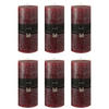 DUFTKERZE ZART - Kirschrot - XXL - 150 Std. - 6er set - Dunkelrot, Paraffin (10/20cm) - J-Line