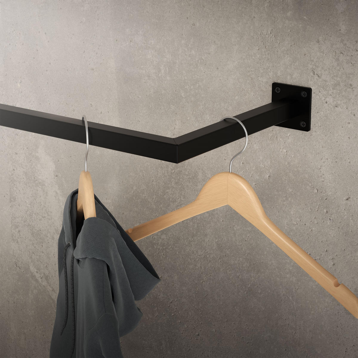 KLEIDERSTANGE - Schwarz, Metall (30/6.5/112cm) - ML-DESIGN