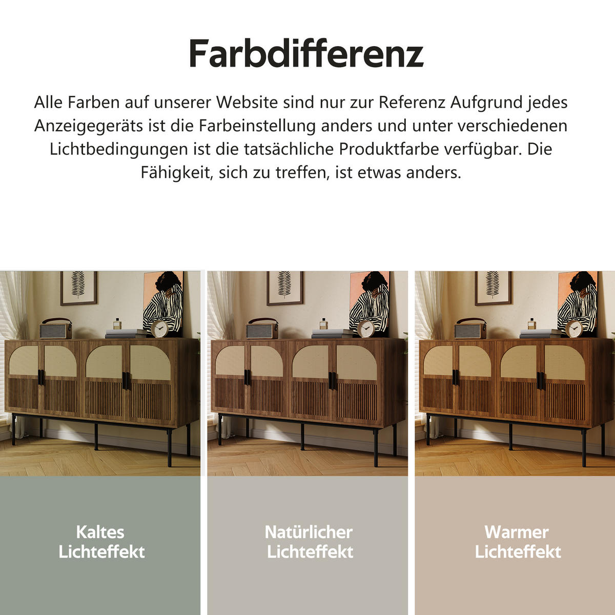 SIDEBOARD in Naturfarben Kommode mit Stauraum und Metallbeinen für Wohnzimmer und Esszimmer, B140/T40/H80cm - Schwarz/Naturfarben, Holzwerkstoff/Metall (140/80/40cm) - STILVORA