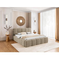 POLSTERBETT SOFIA Bettkasten Lattenrost 180x200 Taupe - Taupe, Holz (180/200cm) - Furnistar