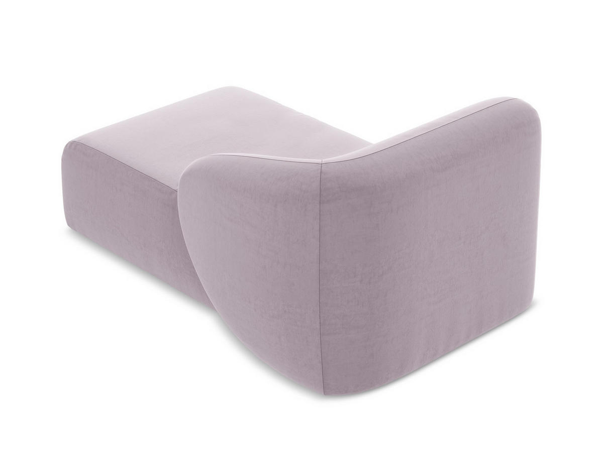 SOFAELEMENT Rechts Samt Stoff Violett - Flieder/Schwarz, Holzwerkstoff/Kunststoff (91/75/166cm) - Makamii