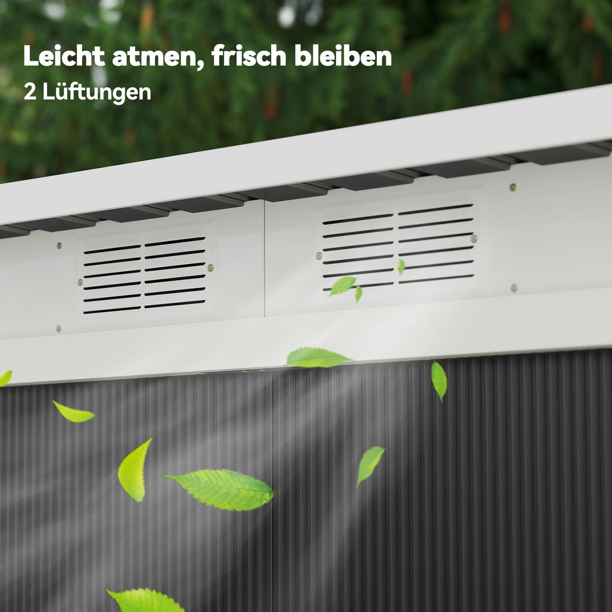 GERÄTEHAUS Gartenhaus mit Schiebetür Fenster Outdoor Stahl Dunkelgrau - Dunkelgrau, Metall (130/172/280cm) - Outsunny