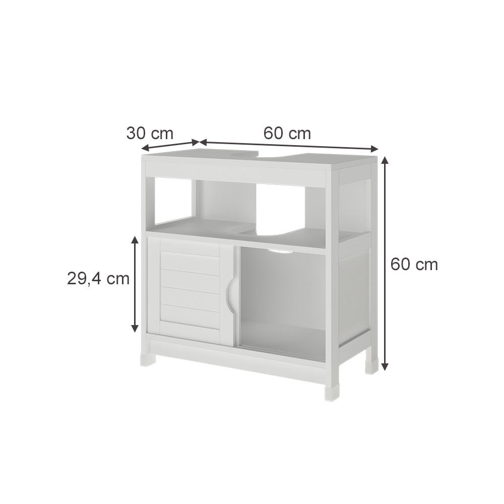 WASCHBECKENUNTERSCHRANK Vilda Weiß 60 x 60 cm - Weiß, Holzwerkstoff (60/60/30cm) - Vicco