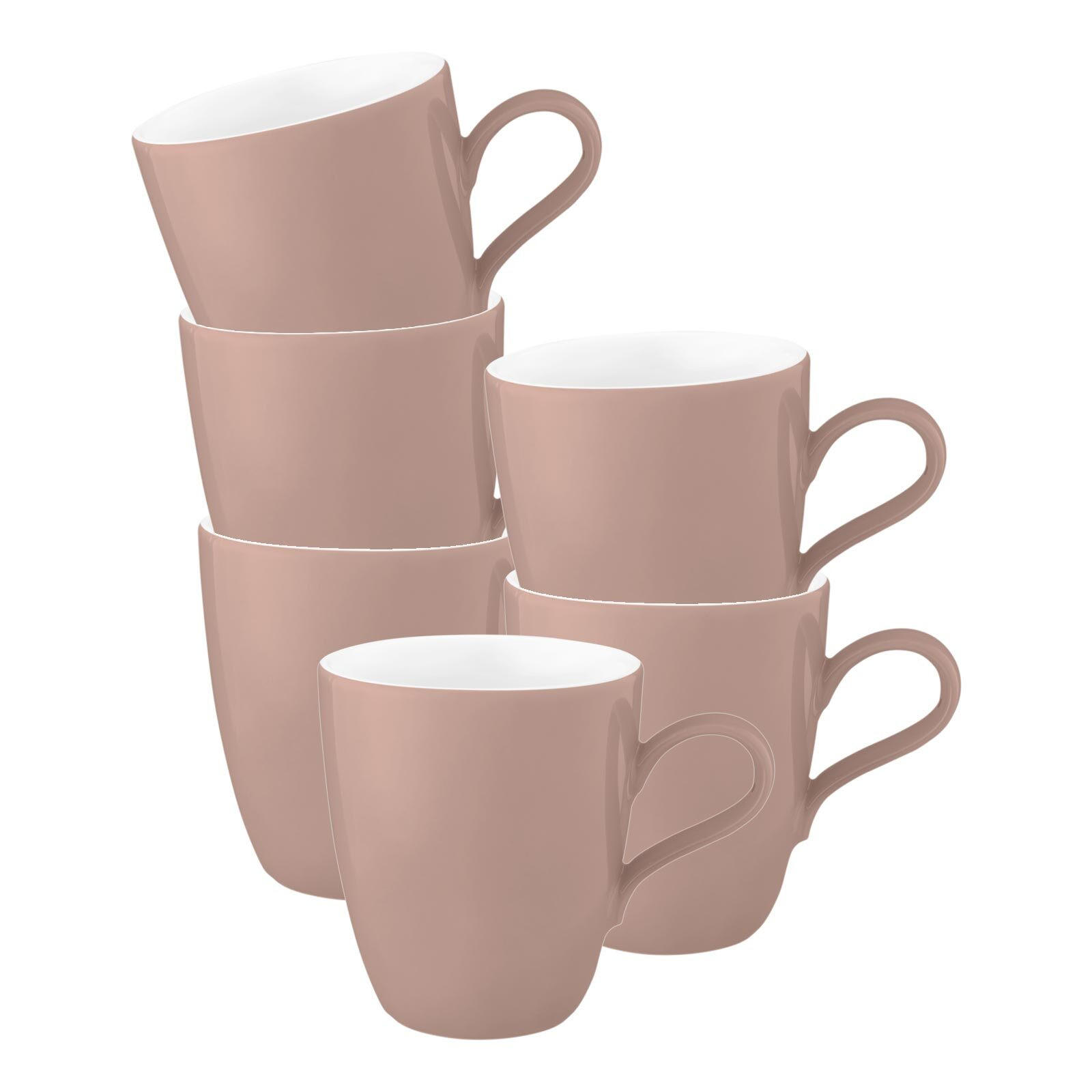HENKELBECHER Life Fashion Posh Rose 400 ml 6er Set - Rosa, Keramik (0.4L) - Seltmann Weiden