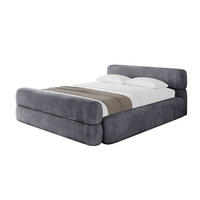 POLSTERBETT mit Bettkasten, Fußteil und Lattenrost, Boxbett ohne Matratze - ENORA-Z-V1 160x200 Dunkelgrau - Dunkelgrau, Holzwerkstoff/Textil (160/200cm) - ALTDECOR