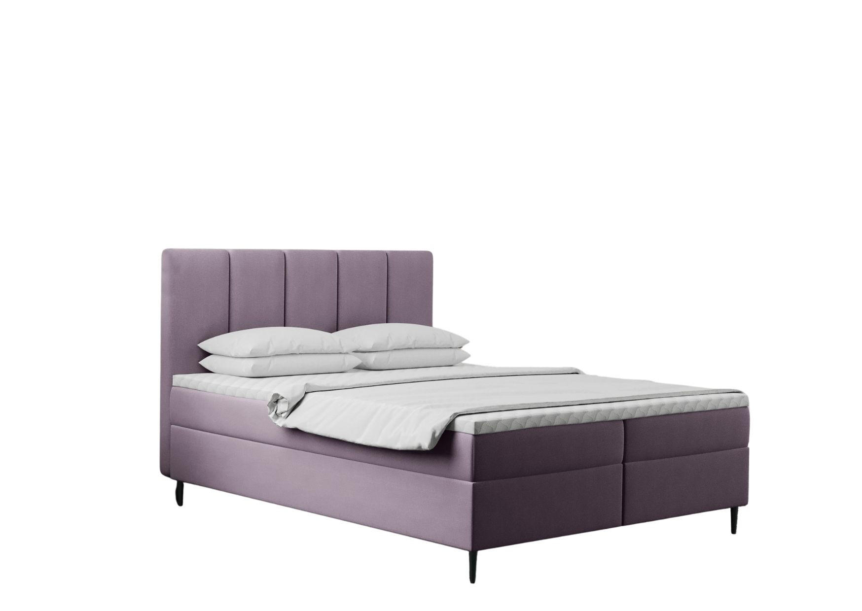 BOXBETT Mit Bettkasten Und Matratze POEL Lila 120x200 cm H2-Pocket - Violett, Holz/Textil (120/200cm) - Kaiser Möbel
