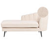 CHAISELONGUE Bouclé hellbeige rechtsseitig Allier - Beige/Schwarz, Textil (150/75/76cm) - Beliani