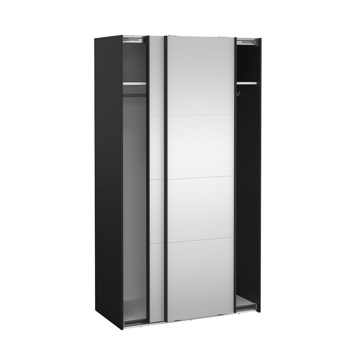 SCHIEBETÜRENSCHRANK, Catania, Schwarz, Holzwerkstoff, 119 x 67 x 221 cm - Schwarz, Holzwerkstoff (119/221/67cm) - ebuy24