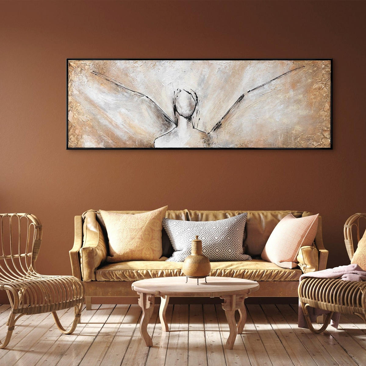 GEMÄLDE Schönheit Schattenfugenrahmen Schwarz 120x40 cm - Schwarz, Holz (120/40cm) - YS-art gallery