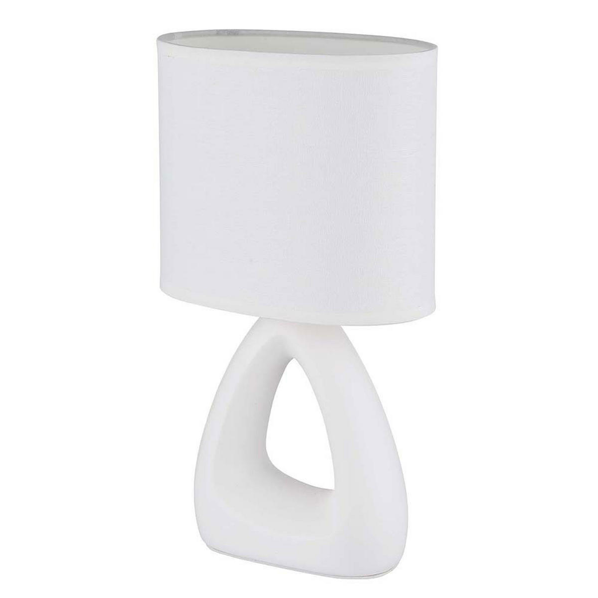 TISCHLEUCHTE Keramik Weiß 2er Set - Weiß, Textil (17/10/30cm) - Globo Lighting