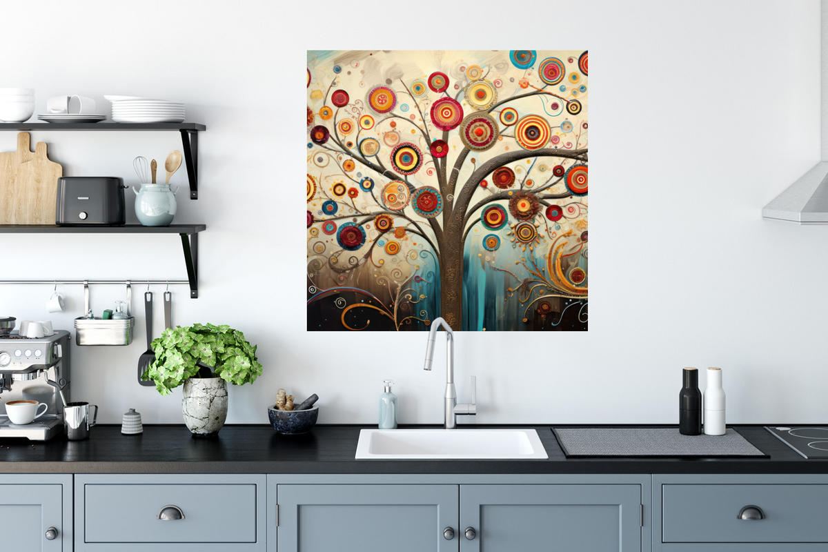 WANDTATTOO Baum - Baum des Lebens - Farbe 50x50 cm - Braun, Kunststoff (50/50/0.1cm) - MuchoWow