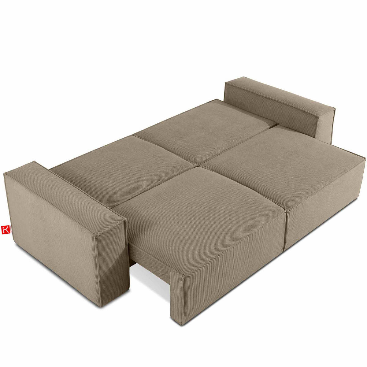 SCHLAFSOFA NAPI III 3-sitzer mit Kissen,Beige - Beige, Holz/Textil (244/89/101cm) - KONSIMO®