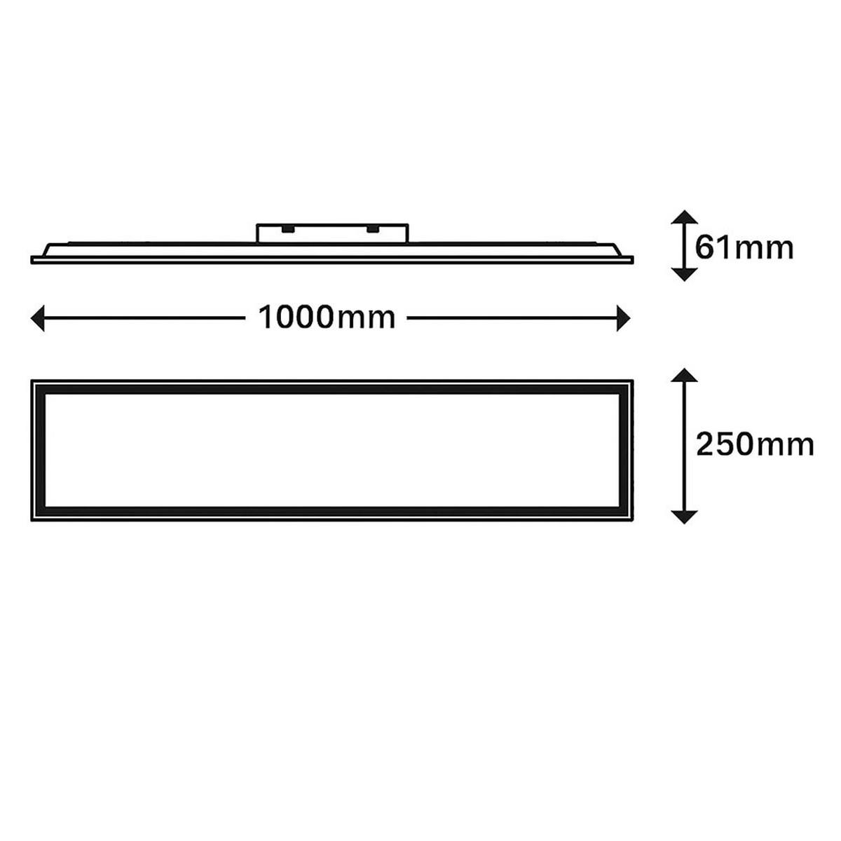 LED AUFBAU PANEL Schwarz - Schwarz, Metall (100/25/8cm) - Briloner