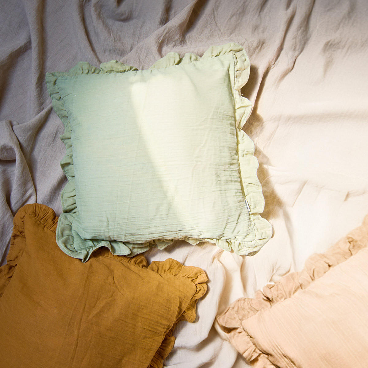 KOPFKISSENBEZUG Elin Pistazie 45/45 cm - Grün, Textil (45/45cm) - Homla