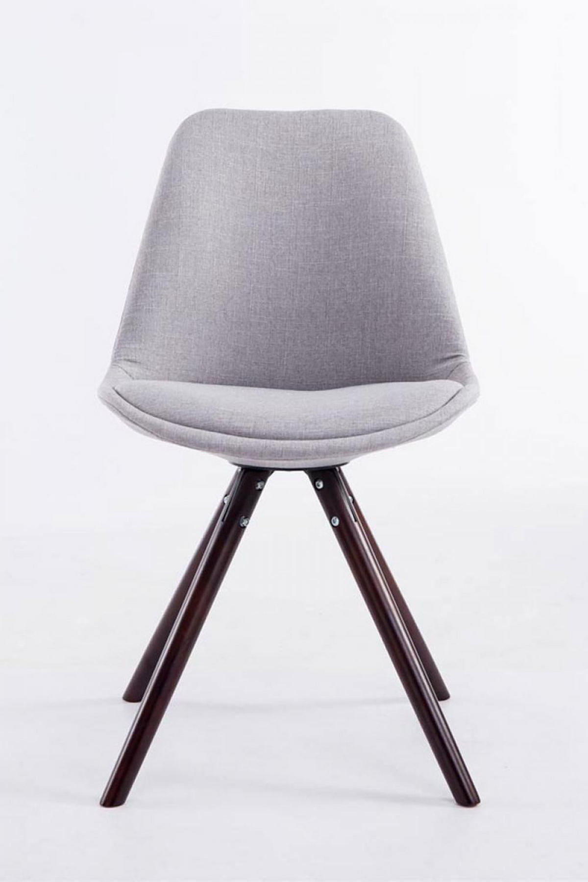 STUHL Stoff grau - Grau/Cappuccino, Holz/Textil (48/84/56cm) - CLP