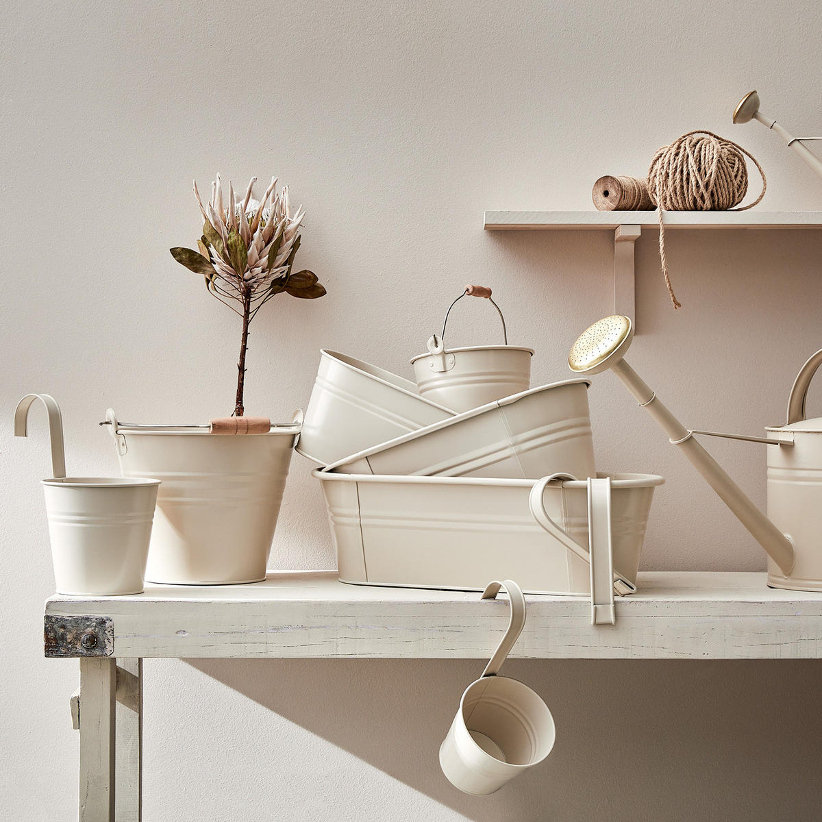 HÄNGETOPF Zinc - Beige, Metall (14cm) - Butlers