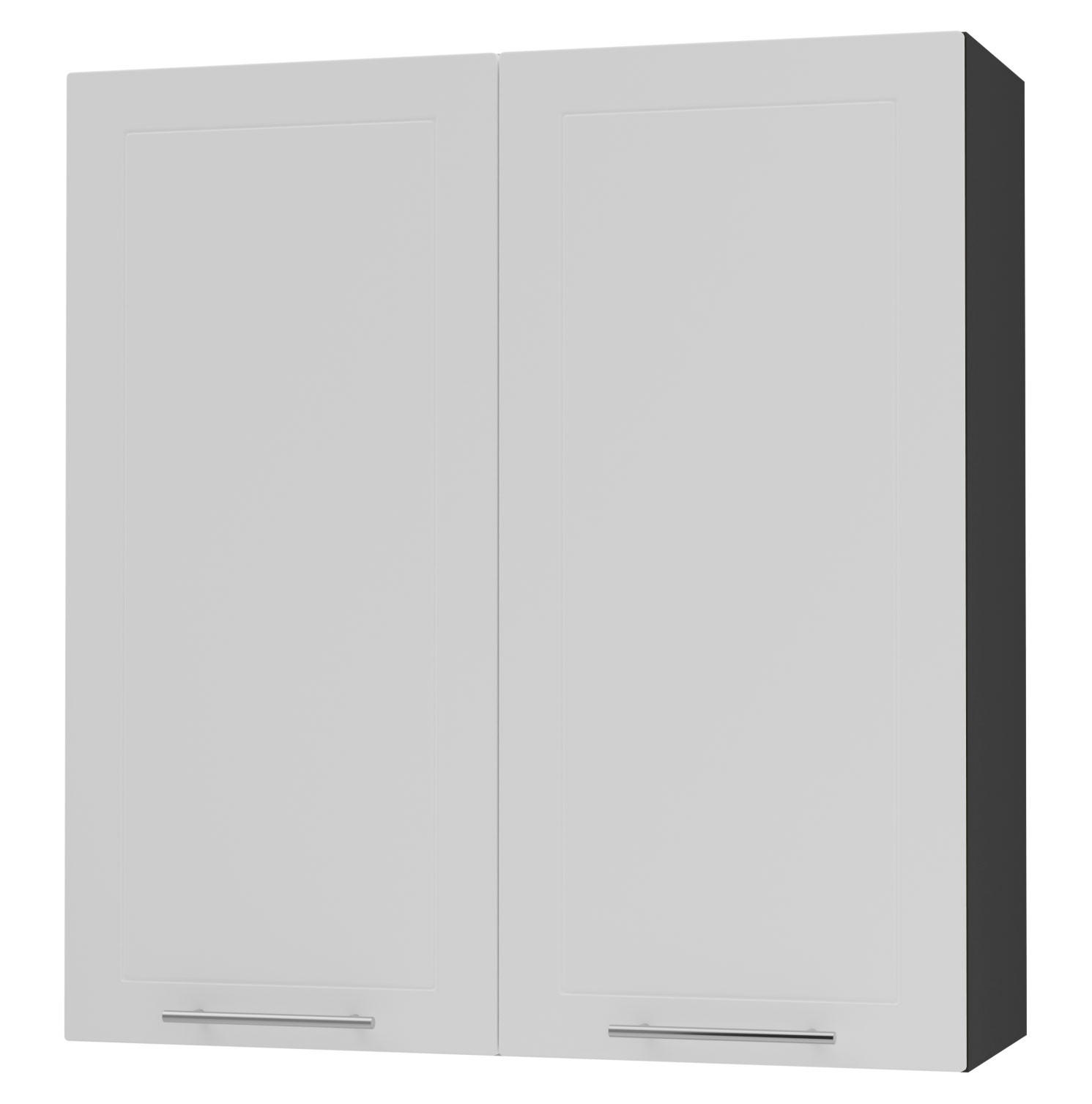Feldmann-Wohnen Küchenhängeschrank Weiß, Schwarz 90x96x32.5 cm