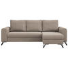 ECKSOFA Axel Samt Beige - Beige/Schwarz, Textil/Metall (242/140cm) - MKS