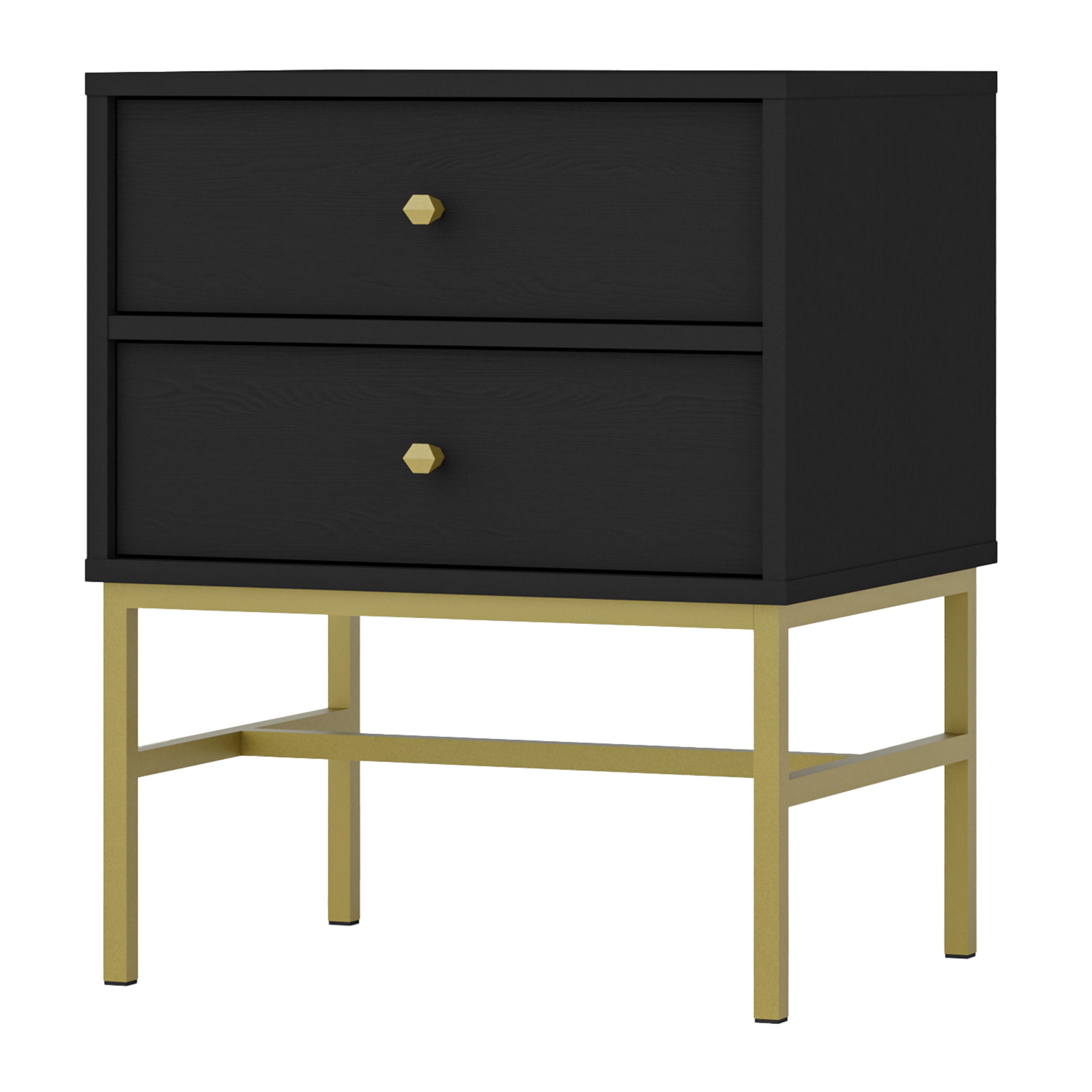 NACHTTISCH TORINO 51,8/62,5/40,8 cm Graphitfarben - Graphitfarben, Holzwerkstoff (51.8/62.5/40.8cm) - MASSENO