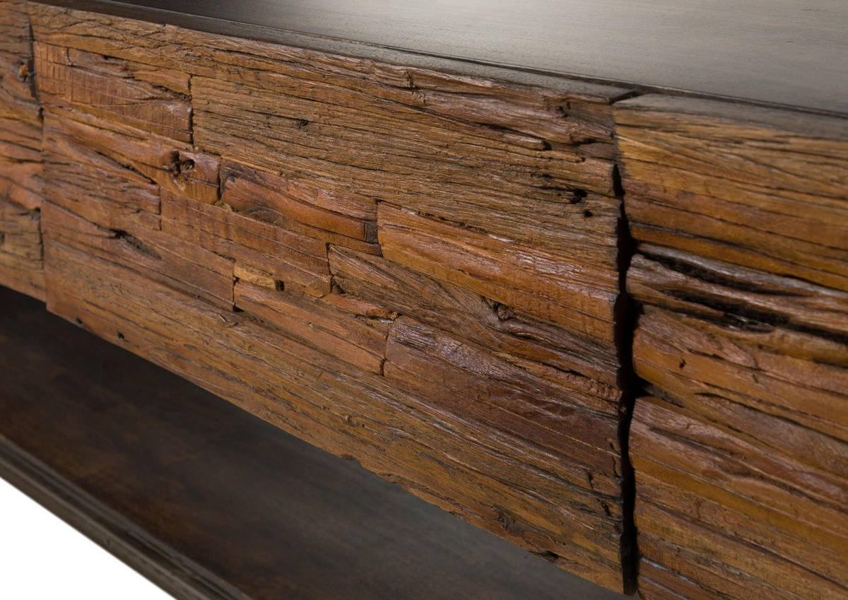 LOWBOARD Akazie / Altholz 240x40x50 braun lackiert SEVILLA #16 - Braun, Holz (240/50/40cm) - Massivmoebel24