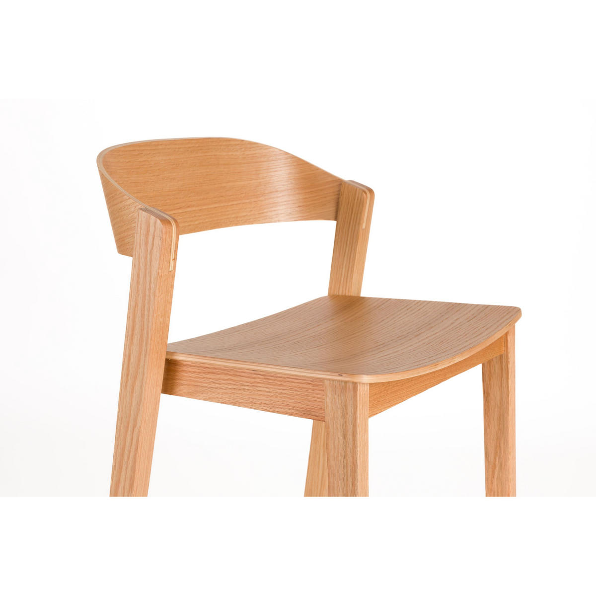BARHOCKER Wooz mit Rückenlehne 65 cm Naturel - Naturfarben, Holz (52/89.4/47.5cm) - Housecraft Living